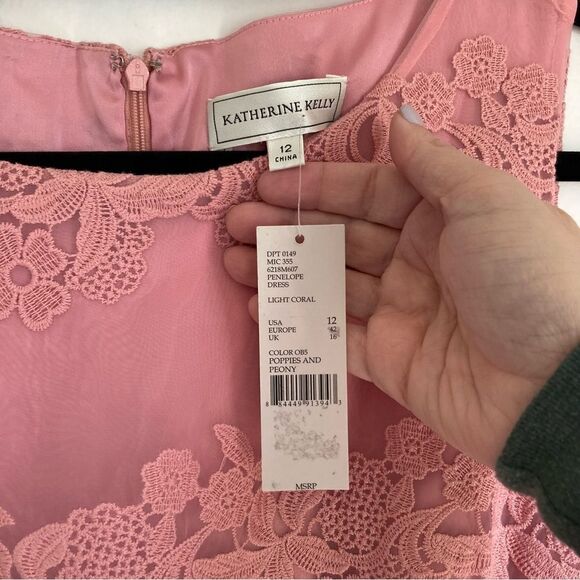 Katherine Kelly women’s lace pink dress size 12.  New with tags.  Read below! - Picture 9 of 11